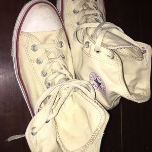 Cream Converse High tops